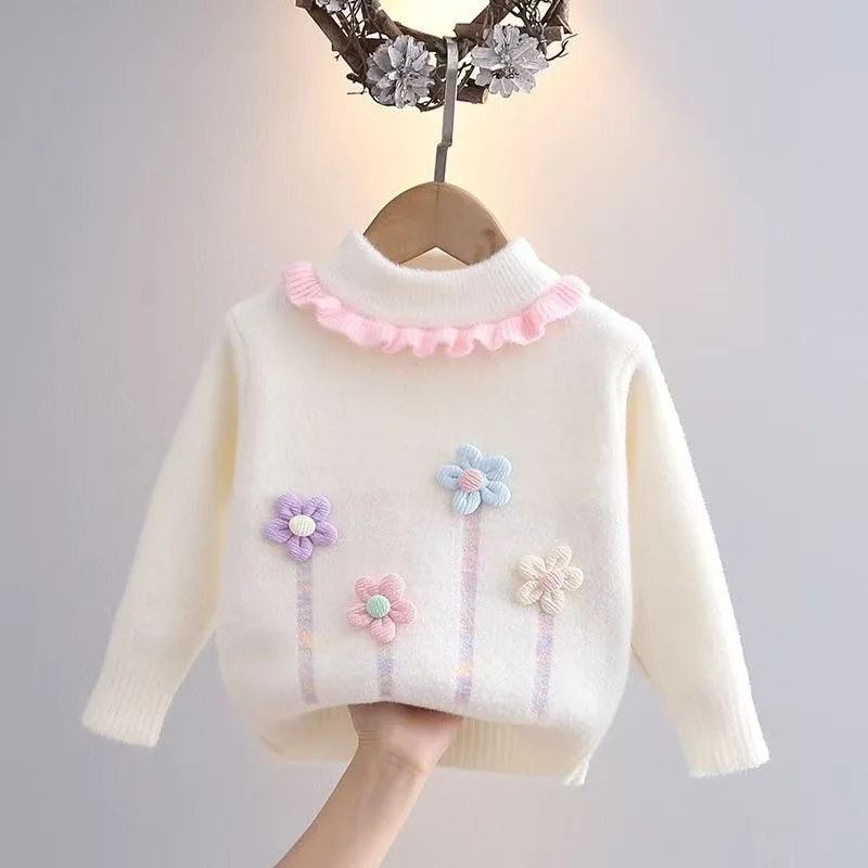 

Kids Girls' Winter Sweater 2025 New Autumn/Winter Thick Baby Knitted Shirt Girls' Stylish Children's Hoodie Undercover