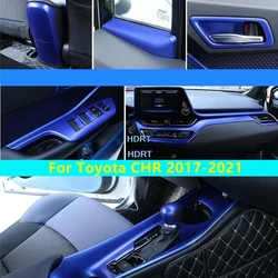 Stainless steel Blue Accessories For Toyota CHR 2017-2021 Inner Door Handle Bowl Frame/Air Condition AC Vent Outlet Cover Trim