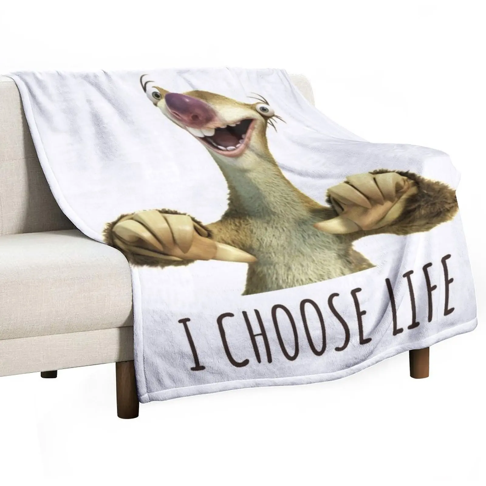 Sid I Choose Life, Sloth I Choose Life Throw Blanket Personalized Gift Vintage Designers Baby Plaid Blankets For Sofas Blankets