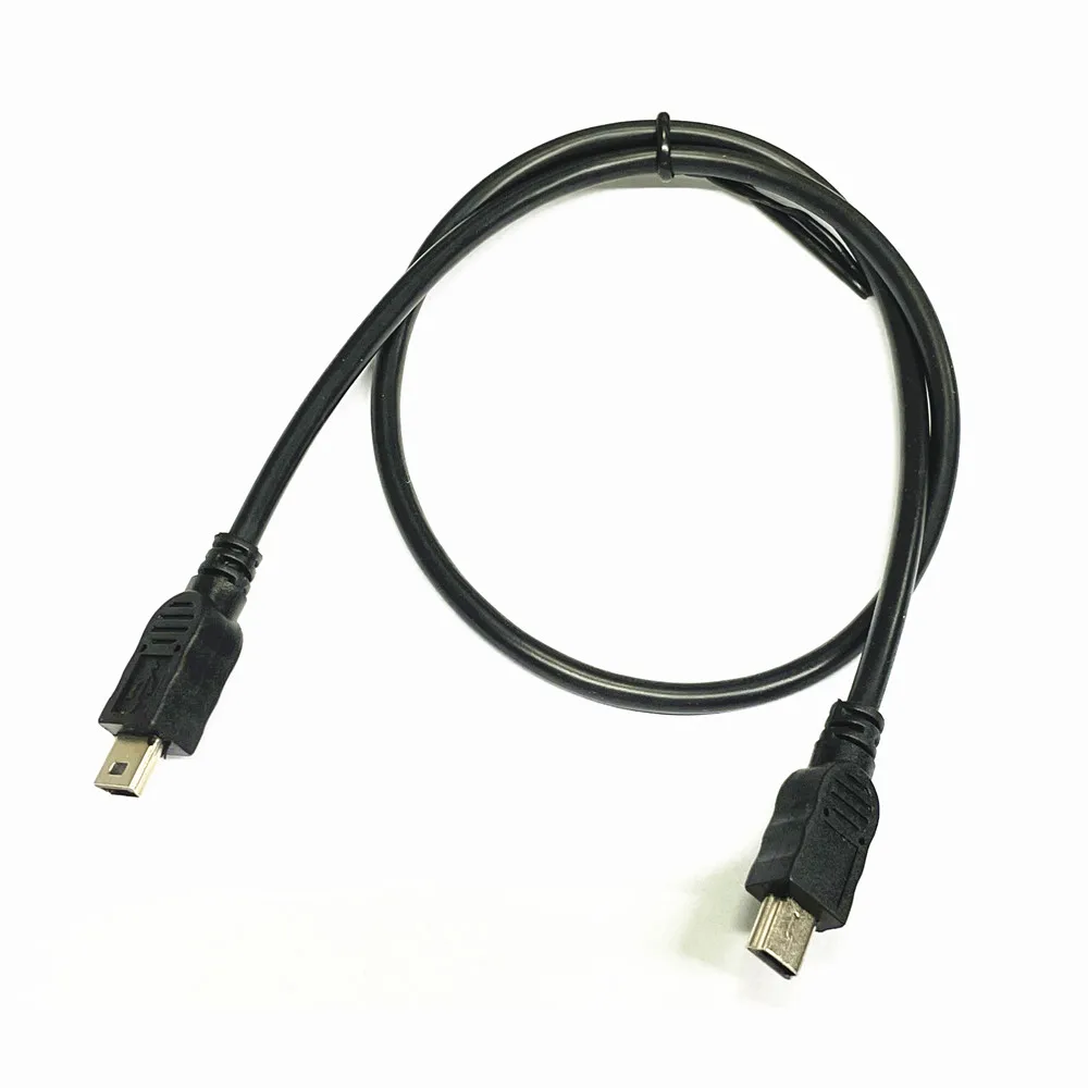 2PCS/LOT 50cm USB 2.0 Mini-B 5-Pin to Mini-B 5-Pin Male/Male Cable