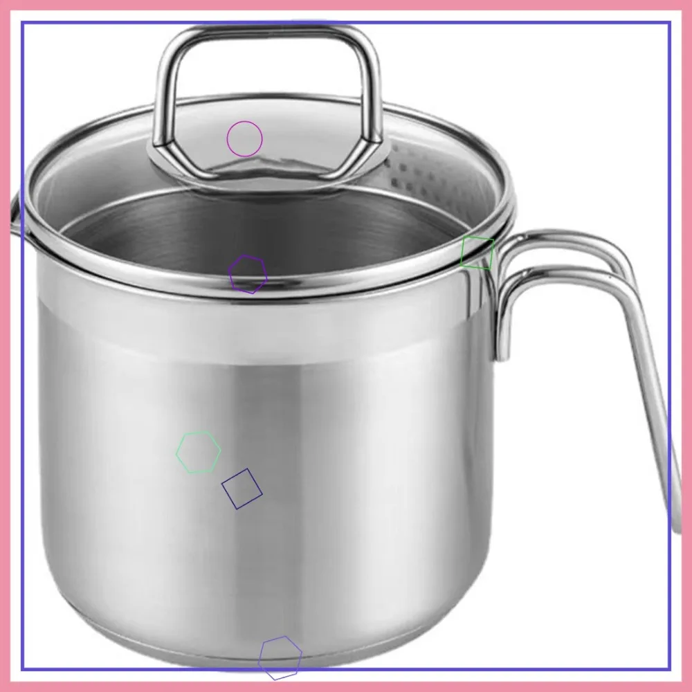 

Кастрюля из нержавеющей стали 2,5QT со стеклянной крышкой, индукционная кастрюля для приготовления молока, макарон и супов