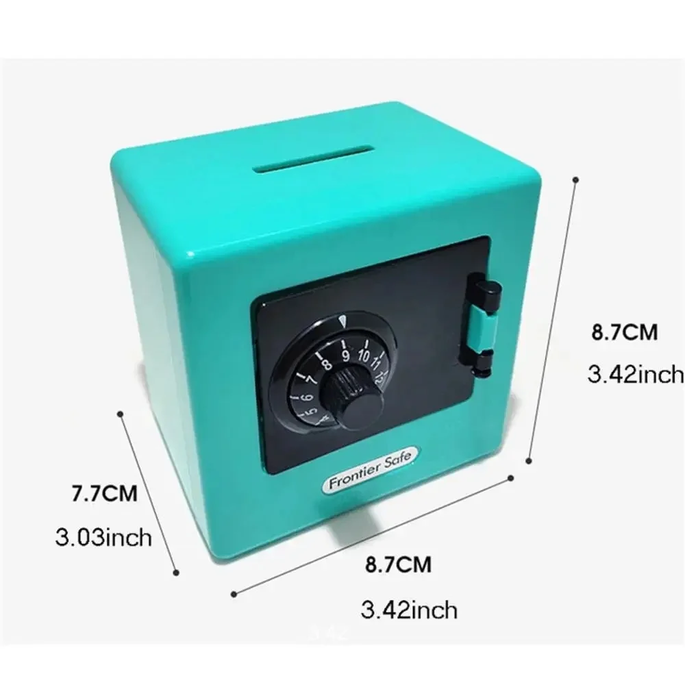 Mini Bank Money Box Retro Atm Rotating Password Cash Coins Saving Box Bank Safe Box Automatic Deposit Banknote Christmas Gift