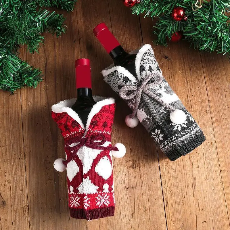 Christmas Wine Bottle Cover Decorations For Home Cristmas Ornament Xmas  Gifts New Year 2024 decorative set