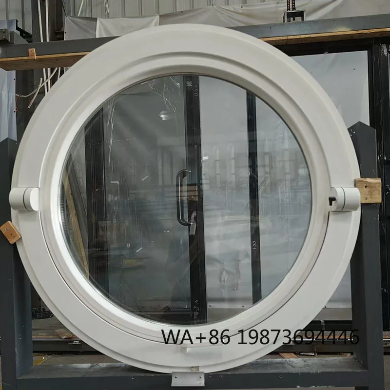 Aluminum round white double glass window, suitable for home and building decoration
