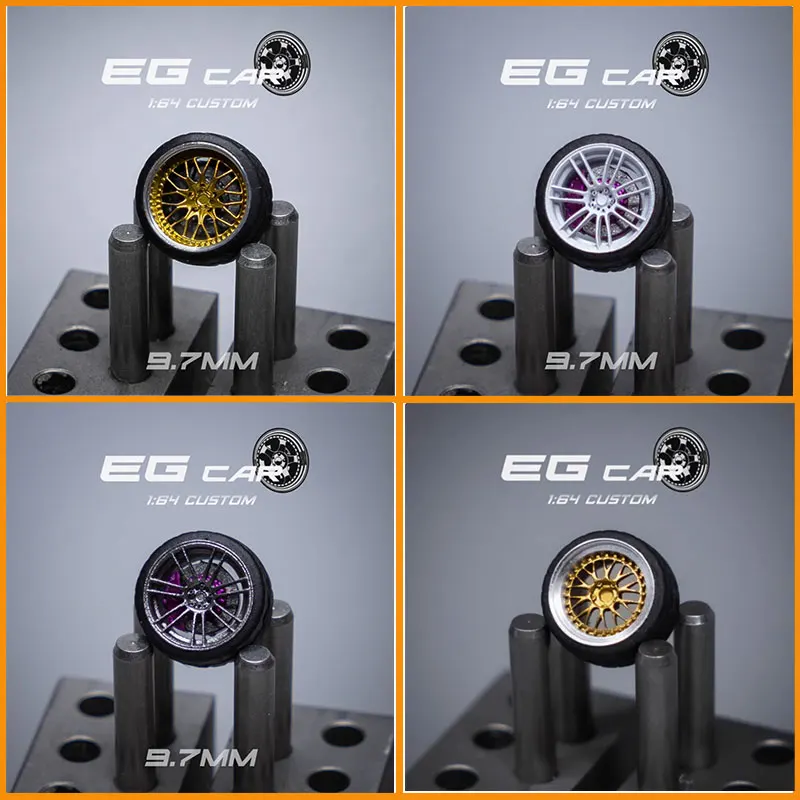 

1/64 Modified Wheel Hub EG Wheels ZR7/E88/RS05RR/Rezax II 9.0/9.7mm (With Brakes ）Suitable for 1:64 Static Model Cars （No Axis）