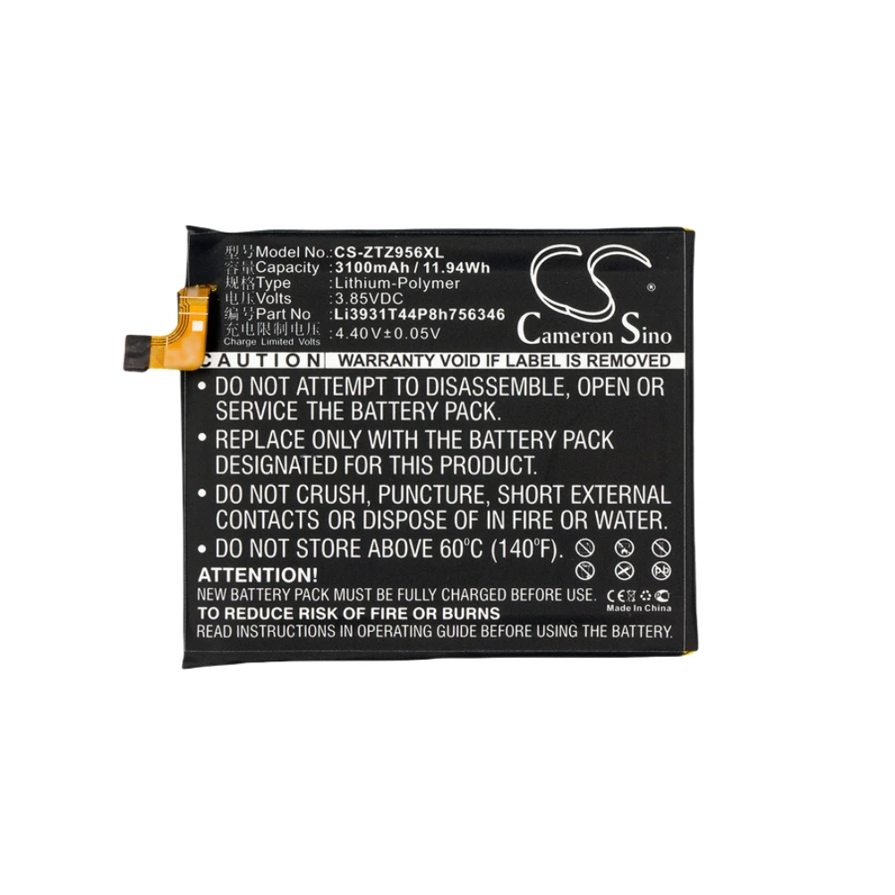 

Li-Polymer Mobile, SmartPhone Battery for ZTE,3.85v,3100mAh,Axon 7 A2017U Grand X4 Z956 Blade V8 Pro BV8P121 Z978 Z971