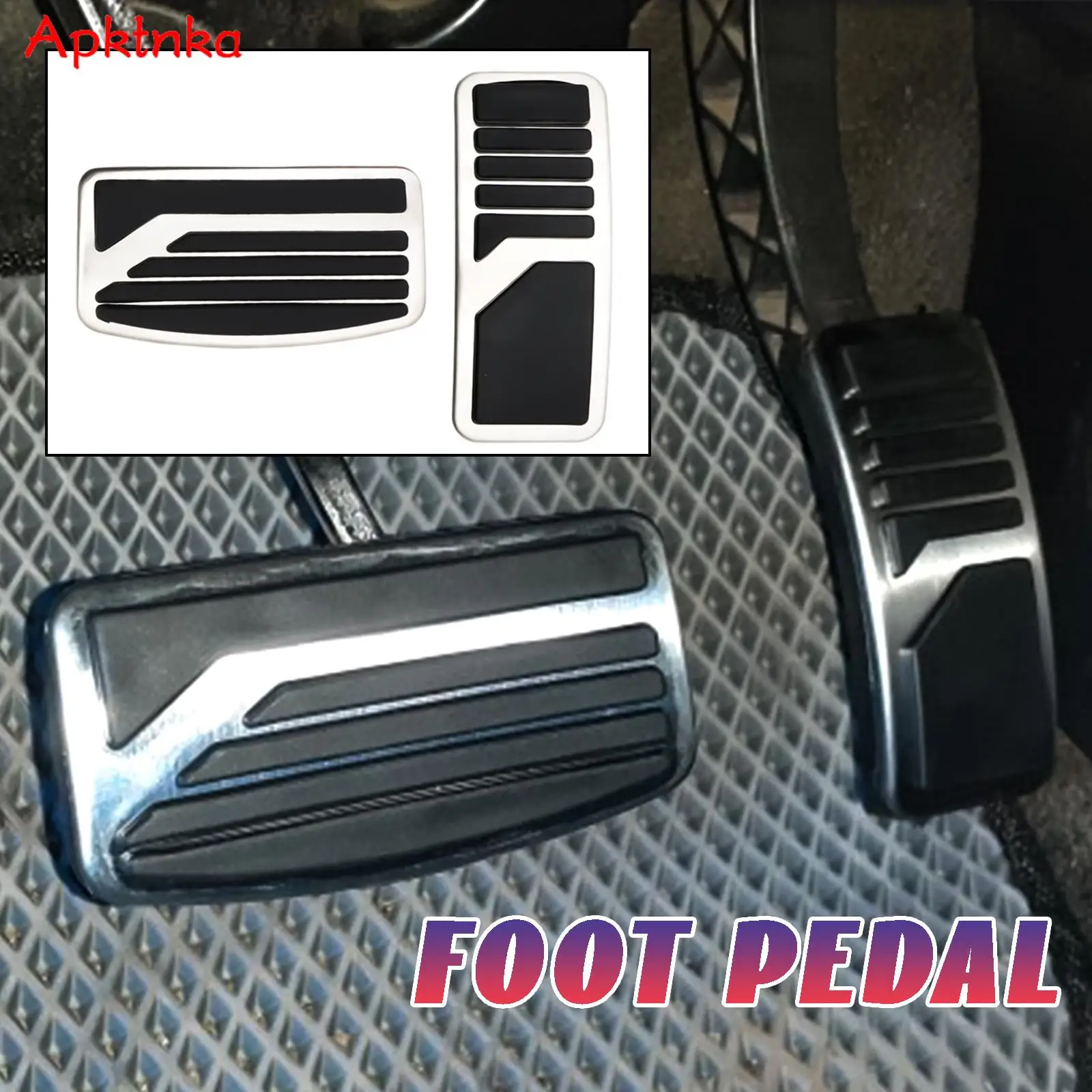 AT Car Gas Clutch Brake Pedal Cover Kit For Mitsubishi Pajero 3 Outlander Lancer X Eclipse Cross Rubber Stainless Nonslip Pad