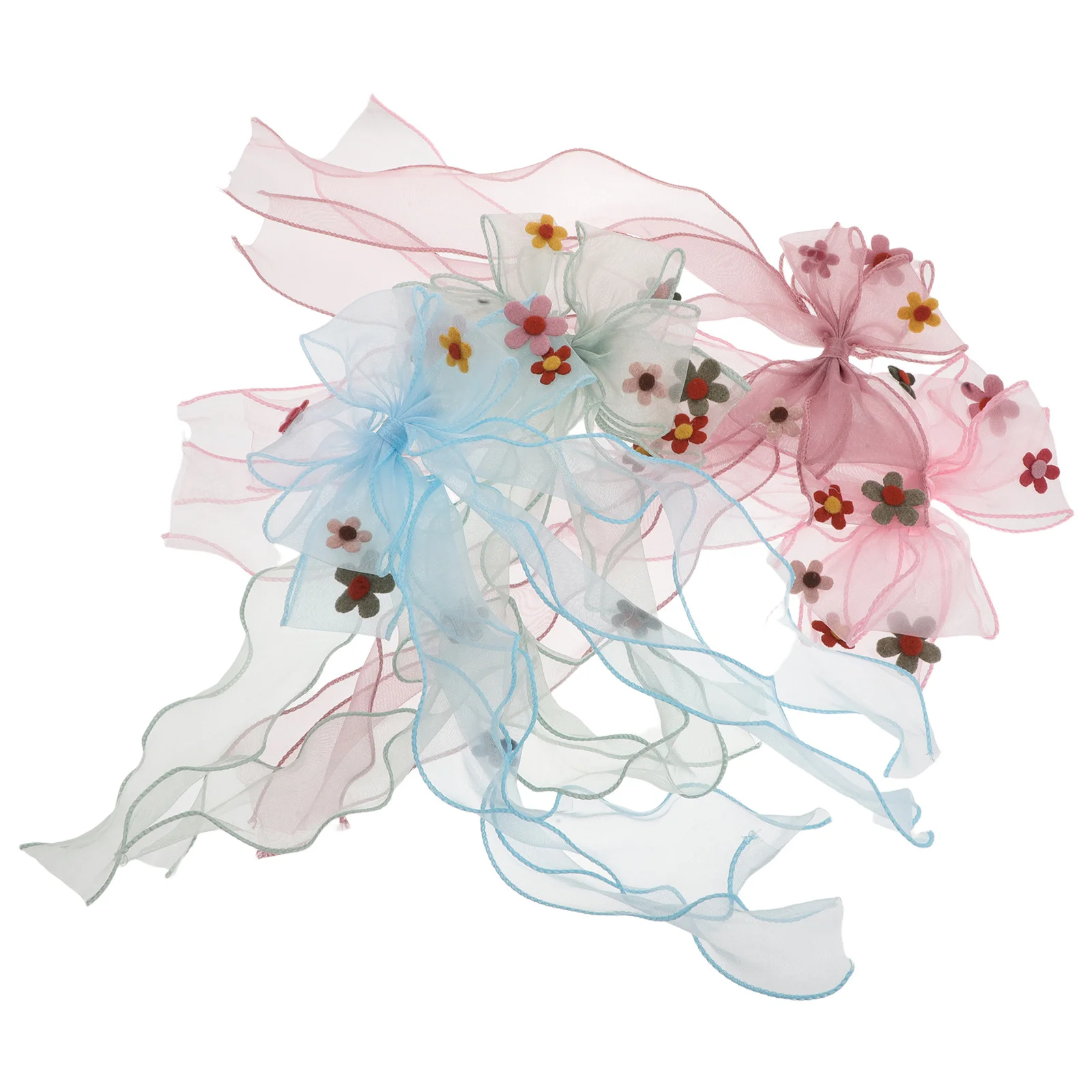 

4Pcs Toddler Girls Hair Bows Princess Style Large Chiffon Organza Ribbons Comfortable Wear Party Accessories Bows for Hair Kids