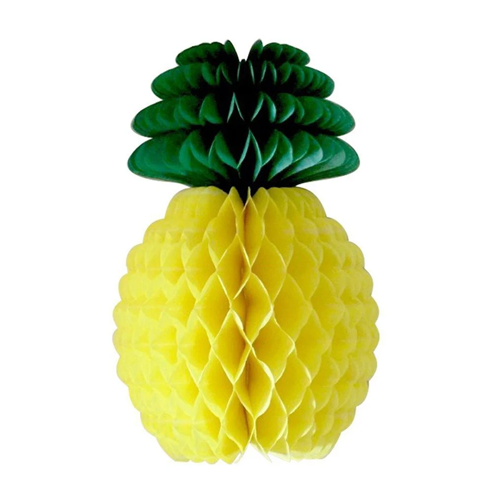 

5Pcs Pineapple Honeycomb Decoration 20Cm Stylish Tissue Fruit Party Favor for Ceiling Table Display Tropical Event Decor