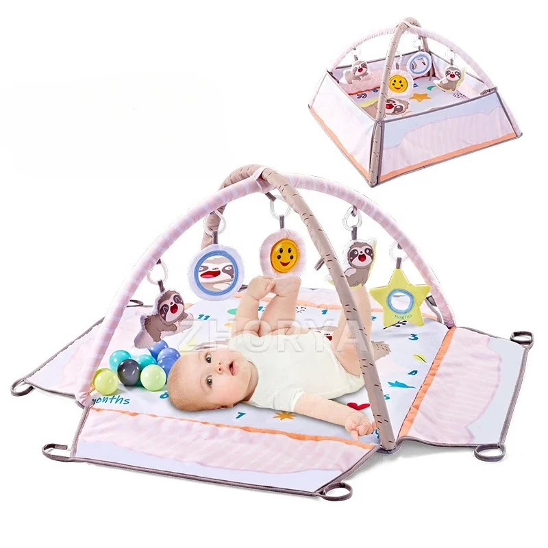 

Foldable Activity Play Mats With Fence Infant Soft Blanket Baby Gym Mat For Kids