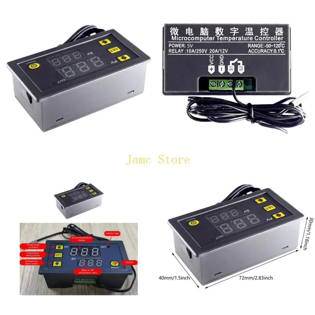 

LX0B W3230 Digital Temperature Regulator for Computer DIY Hobbyists 5V 12V 24V 220V