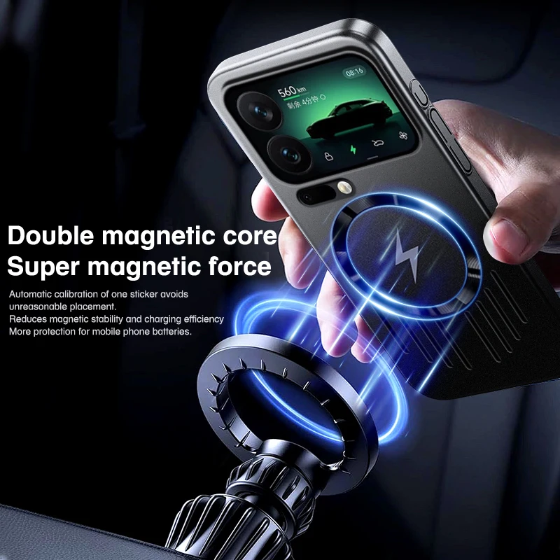 حافظة فاخرة رفيعة لتبديد الحرارة لهاتف Magsafe لهاتف Xiaomi 17 ProMax 15 14 Pro غطاء تبريد مغناطيسي مجوف للشحن اللاسلكي #3