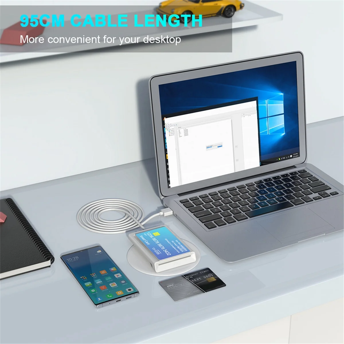 Contact + NFC 2-In-1 Smart Card Reader PC-Linked Dual-Interface Smart Card Reader/Writer Contact PCSC Smart Card Reader Rich