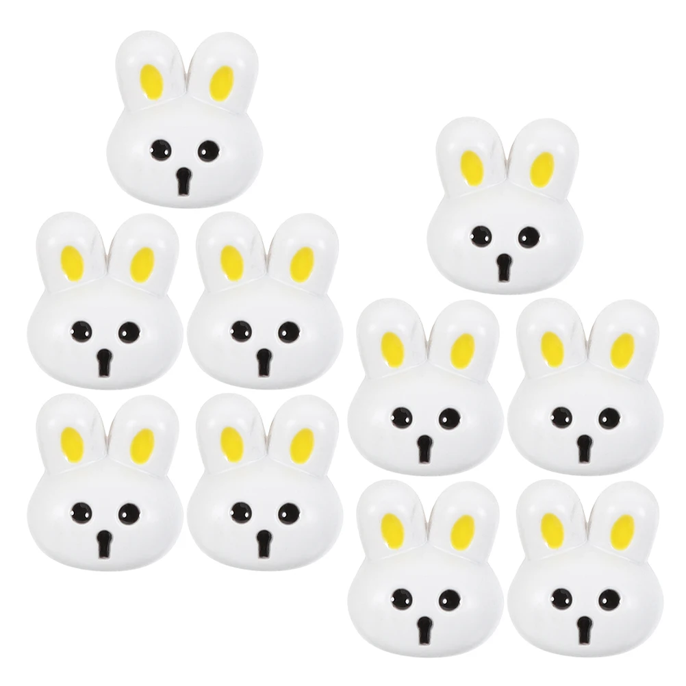 

10 Pcs Rabbit Buttons Flowers for Crafts High Quality Clothes Replacement Bunny Modeling Resin Crafting Child
