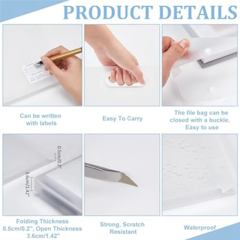 A29F-2Pcs Plastic Art Folders,Waterproof Folders With Handles Rectangular Art Storage Box For Painting Sketch Photography Art