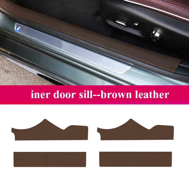 Voor Cadillac Ct5 Ct6 Ct4 Xts Xt5 Xt6 Atsl Interieuraccessoires Lederen Koolstofvezel Sticker Deur Anti Kick Cover Bescherming Mat