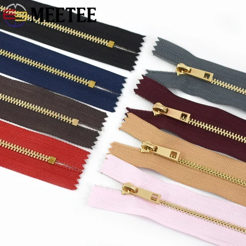 10/20Pcs 3# Meetee Metal Close-End Zipper 15/20/25/30cm Coat Pocket Zip Closure Slider Clothes Bag Making Zips Sewing Materials