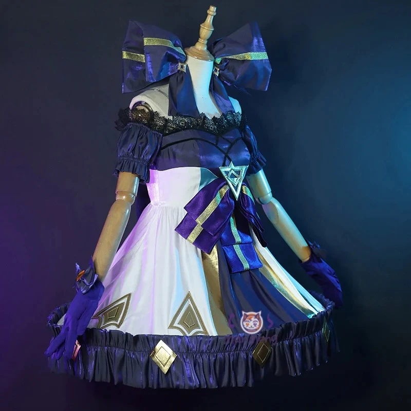 

LOL Gwen Cosplay Costume Dark Gothic Style Ruined Doll Outfit League Legends Cos Women Halloween Party Dress Custom