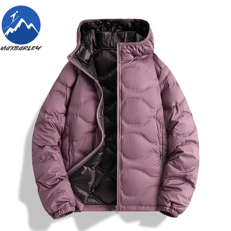 Maxbarley Graphene Down Jacket Men Fashion Hood Outdoor Snow Windproof Warm Coat Premium Travel Comfortable Winter Windbreaker