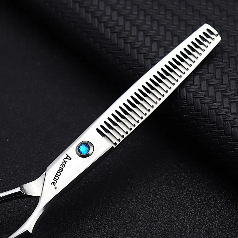 AXEMOORE silver Japan 440c 6 inch stainless steel cutting scissors professional hairdresser scissors hair scissors