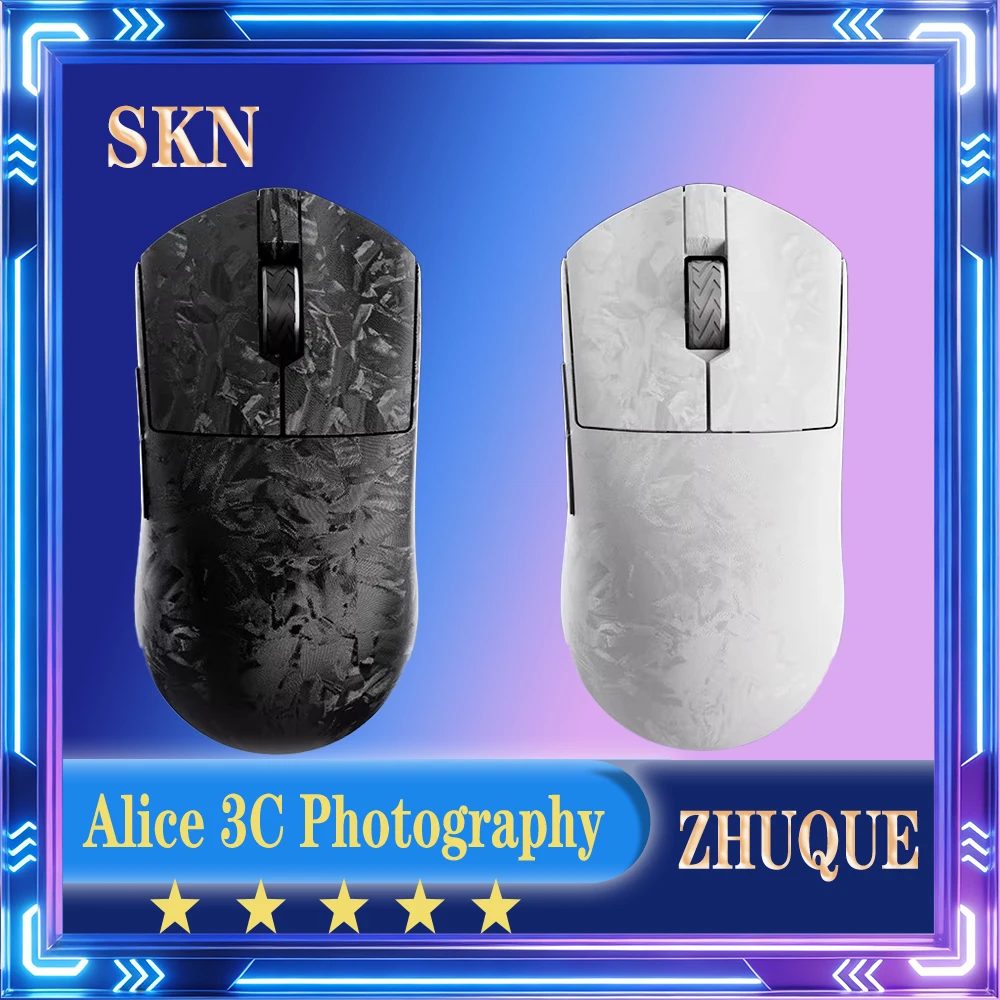 SKN Vermilion Bird Gaming Mouse Wireless Carbon Fiber PAW3315 Low Latency Esports Gaming Mouse Lightweight Ergonomics PC Gifts