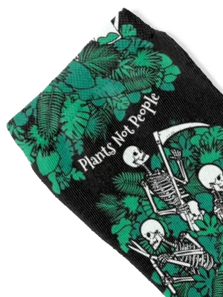 Plants Not People Introvert Goth Gardener Skeleton Halloween Socks christmas gift summer Women's Socks Men's