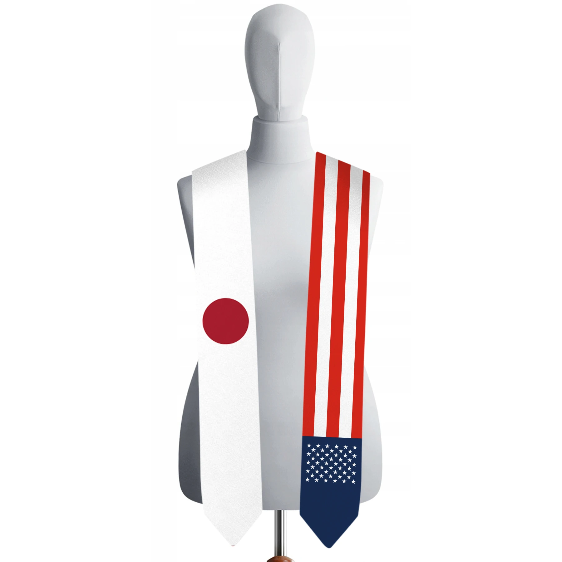 13x180cm USA And Japan Flag Graduation Sash Bachelor Gown Accessory Graduation Sash Scarf