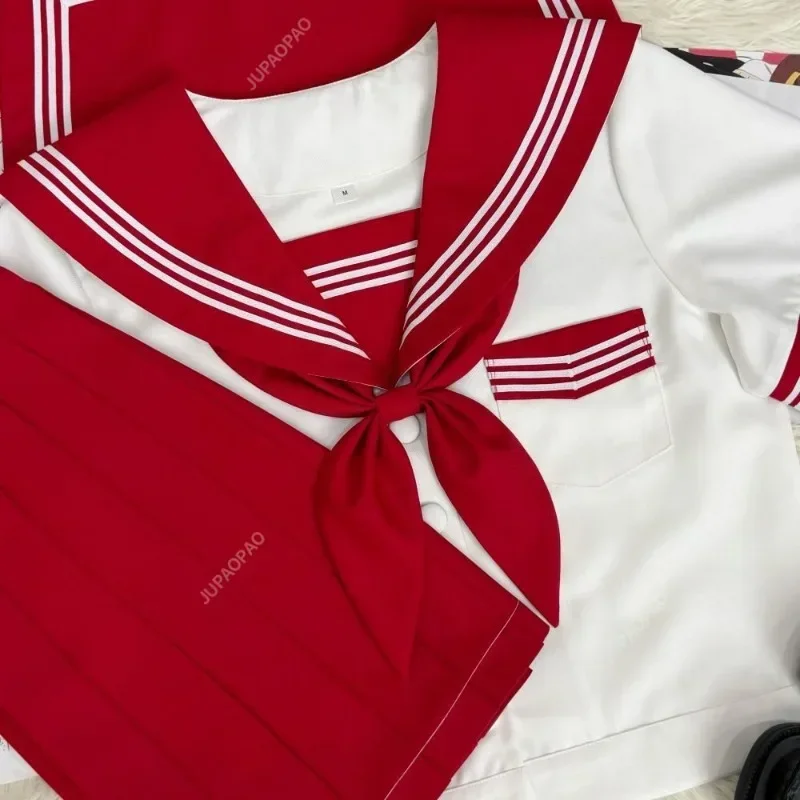 Grande uniforme scolastica giapponese Ins Style Jk Uniform Bow Gonna a pieghe Set Studente giovanile Abito da marinaio Set da donna a maniche corte
