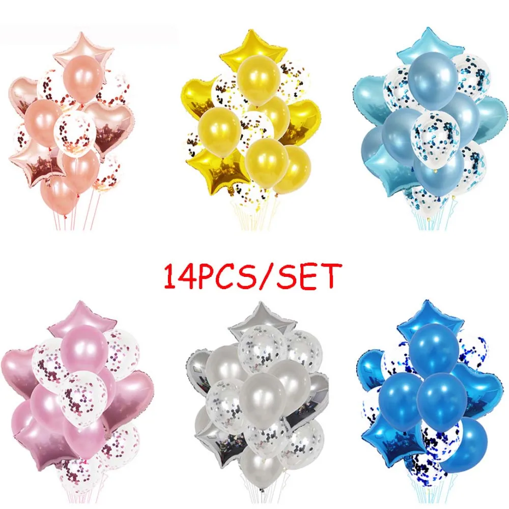 

18 Inch Aluminum Film Pearlescent Sequins Balloon Set 14pcs Rose Gold Suitable For Baby Party Decoration Holiday Arrangement