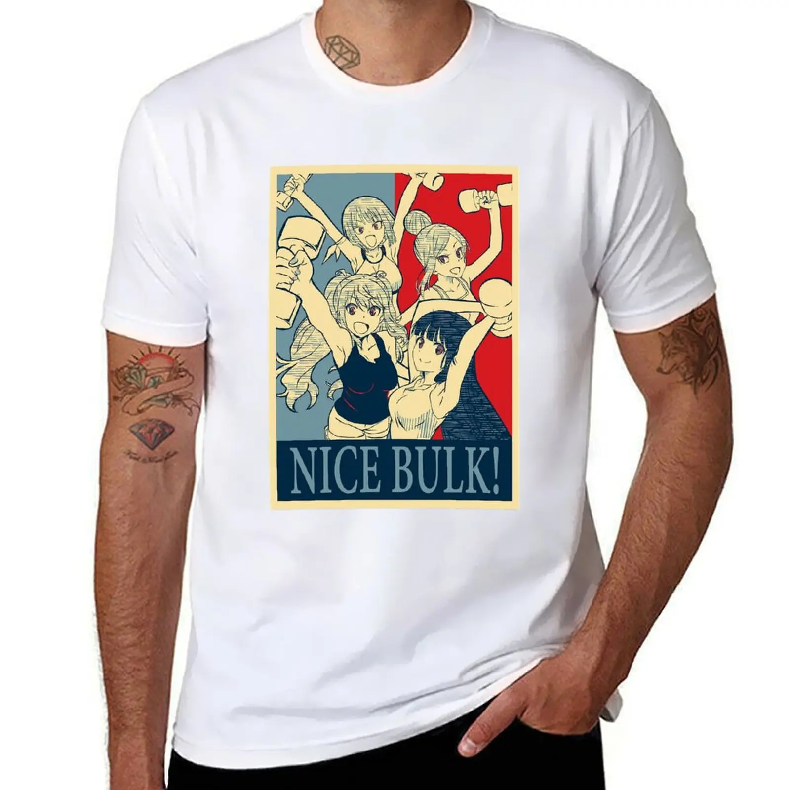 ¿Cómo pesado es los mancuernas que levantan la camiseta con póster de Manga de Anime a granel, camisetas para hombre, camiseta ajustada
