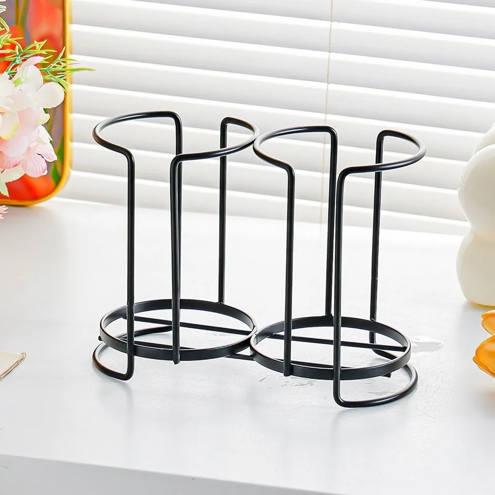 High Quality Metal Cup Rack Large Capacity Hollow Out Design Cup Holder Dispenser Double Layer Single Layer Cup Storage Shelf