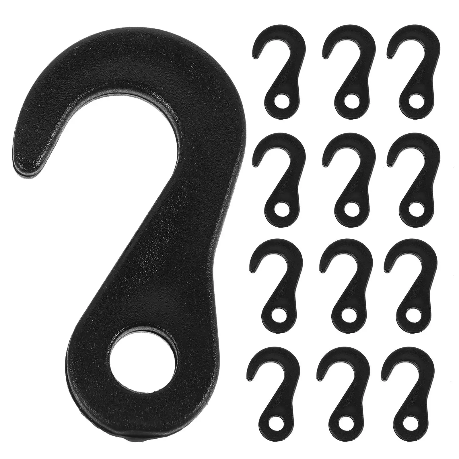 

50 Pcs Large S-shaped Hook Curved Tent Accessories Safety Headlight 50pcs Hat Clip Bungee Hooks Hard Tarp Miss