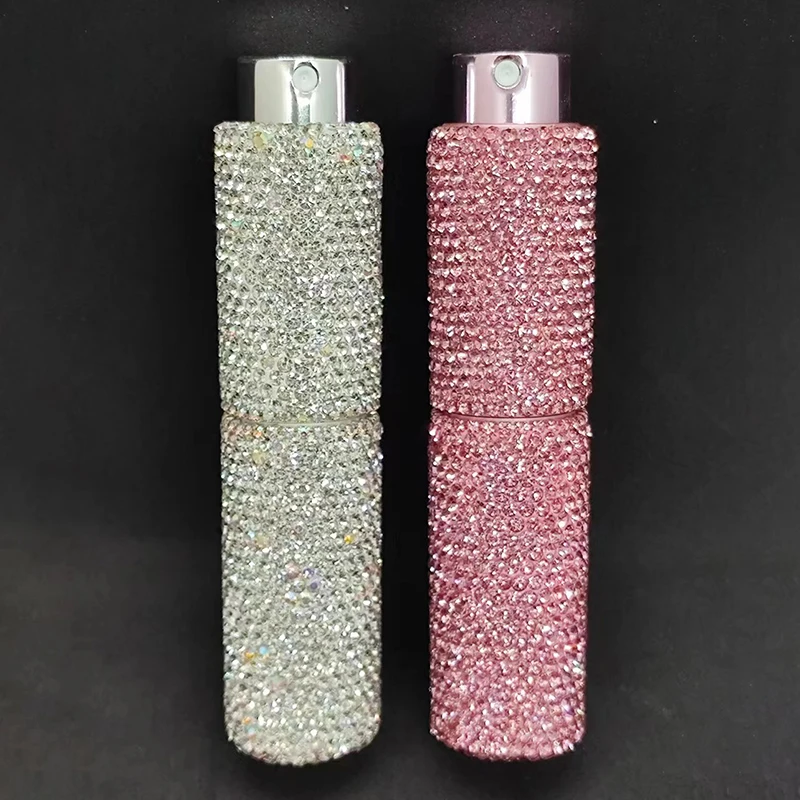 Luxury 10ml Perfume Spray Bottle Bling Rhinestones Refillable Perfume Atomizer Empty Bottle Travel Cosmetic Essential Container