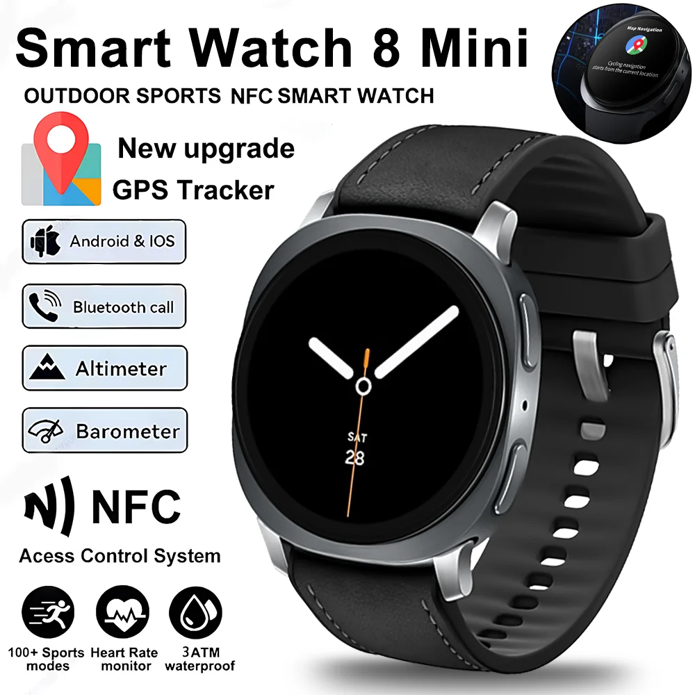 

Watch 8 Mini Bracelet GPS Motion Trajectory Smart Watch BT5.4 Bluetooth Call NFC Heart Rate Monitoring 1.29inch AMOLED Display