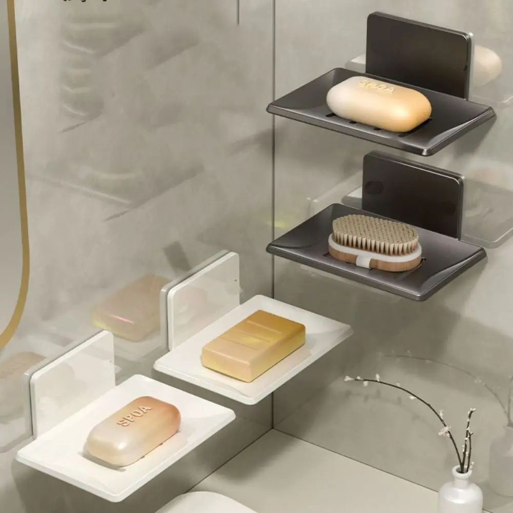 Durable Metal Soap Dish Wall Mounted Drainable Storage Rack Soap Container Tray Bathroom Kitchen Sink Organizer