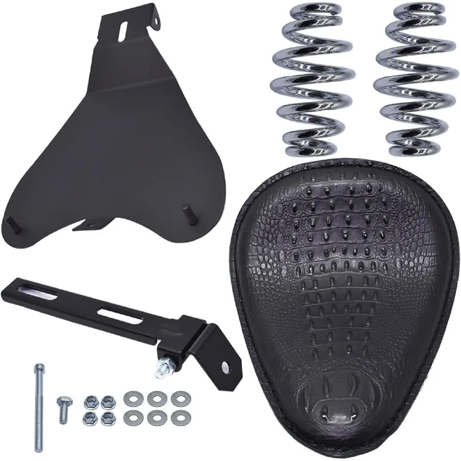 

Мотоциклетная кожаная подушка в крокодиловом стиле, соло-сиденье с подушкой, пружинная опорная пластина, сменный кронштейн для Chopper Bobber Dyna