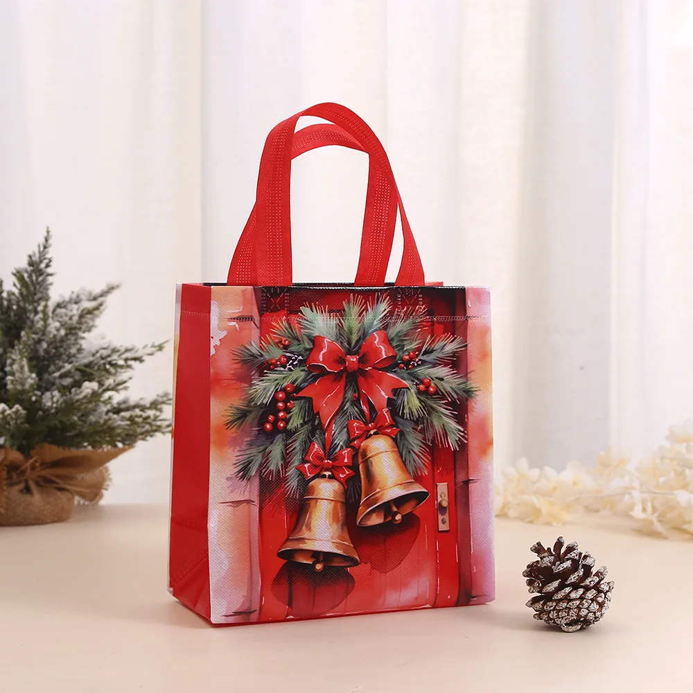 1/20pcs Christmas Non-Woven Fabric Bags Candy Cookie Gift Packaging Santa Claus Tote Bag Kid Festival Favors Gift Shopping Pouch