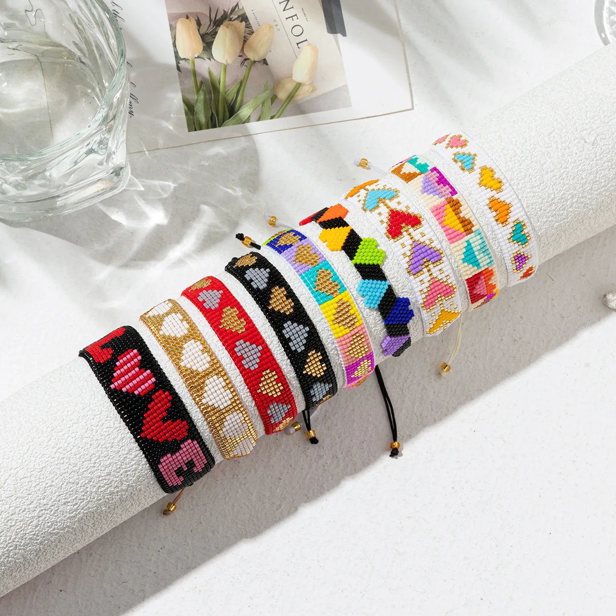 INS Hot Sale Miyuki Bracelet For Women Colorful Love Fashion Bohemian Style Adjustable Bracelet For Halloween Christmas Gifts