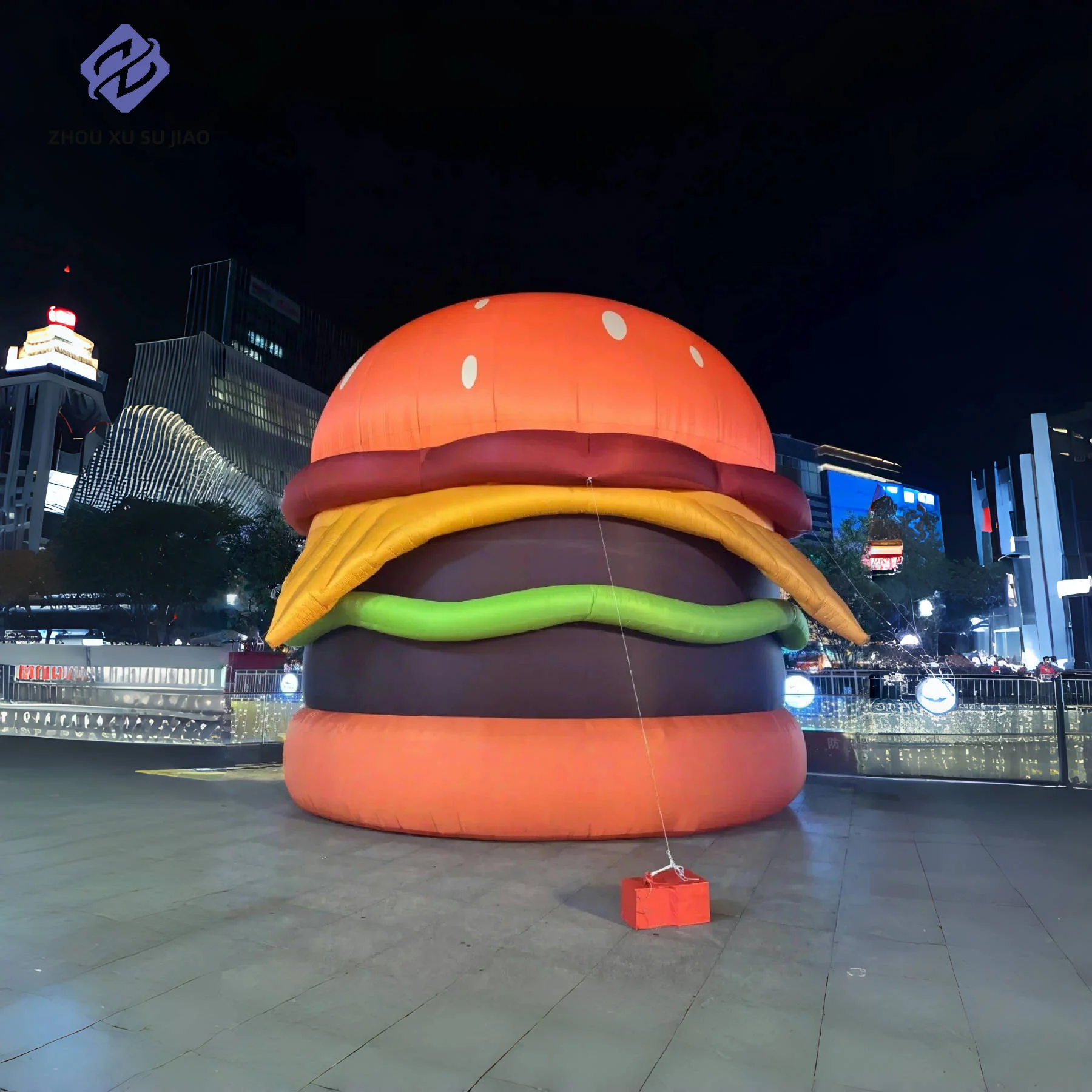 Giant Inflatable Cheeseburger Air Model, Open Style Advertising Decor for Bar, Stage Lighting & Themed Event Display Props