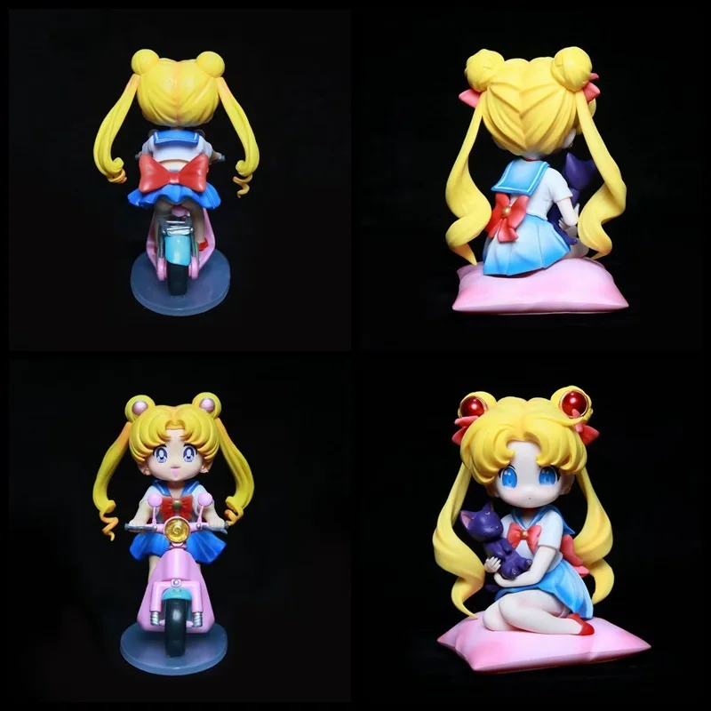 Wolf Clan Anime-Figur Sailor Moon Usagi Tsukino Q-Version Sitzende Pose Sammlermodell für Anime-Fans Heimdekoration