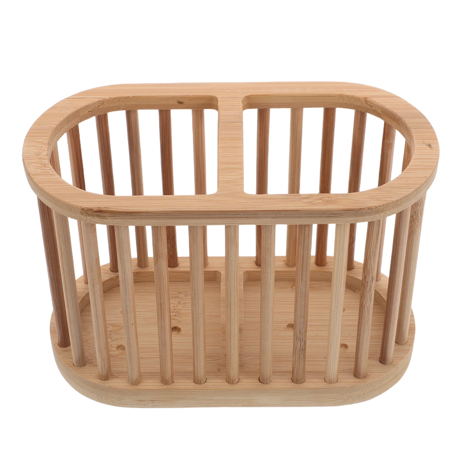 

Bamboo Cutlery Organizer Hollow Design Utensil Holder For Kitchen Counter Quick-Dry Chopstick Drying Rack Multiuse Cooking