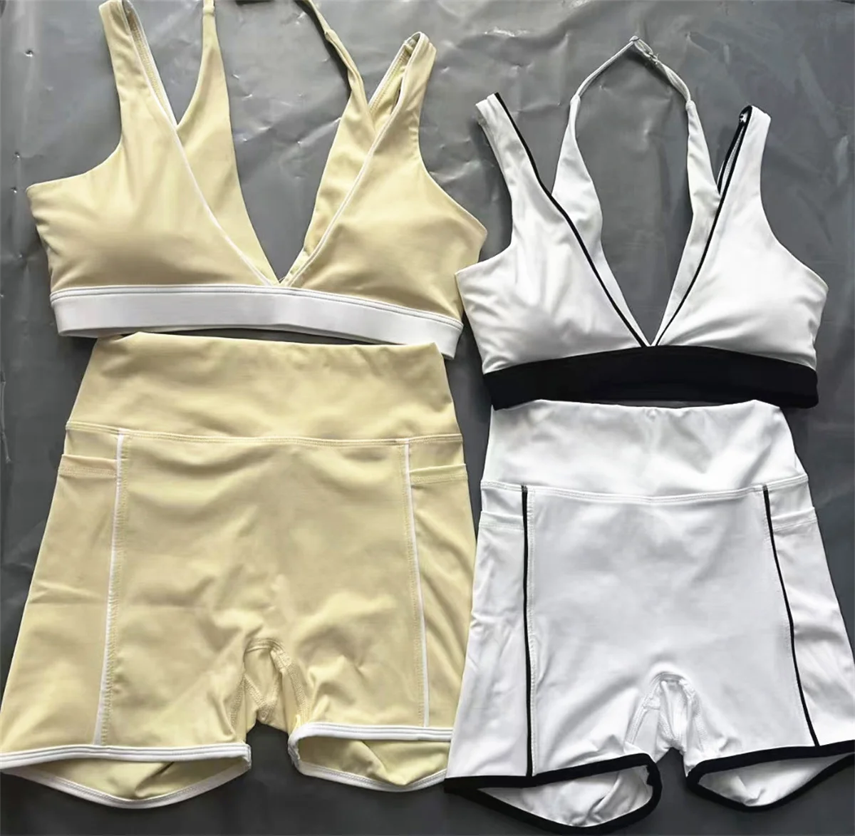 Women's Deep Veck Workout Sports Bras Back Cross Padded Low Impact Fitness Bra Yoga Crop Tops XP03