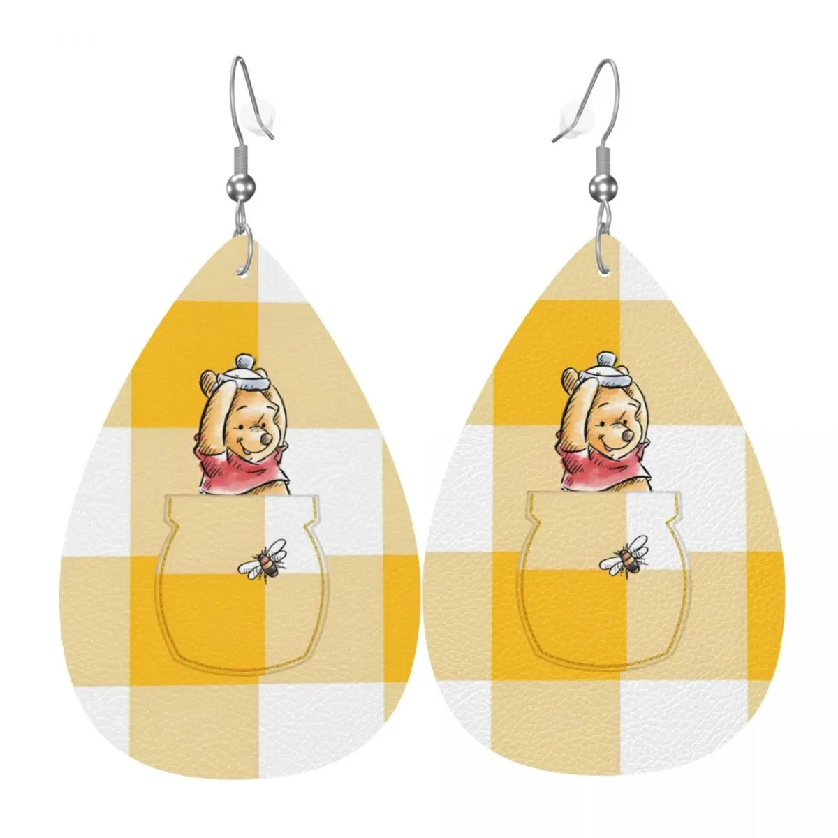 

Индивидуальные серьги-подвески из ПВХ-кожи с Винни-Пухом, украшения для женщин, подарок для жены, мамы
