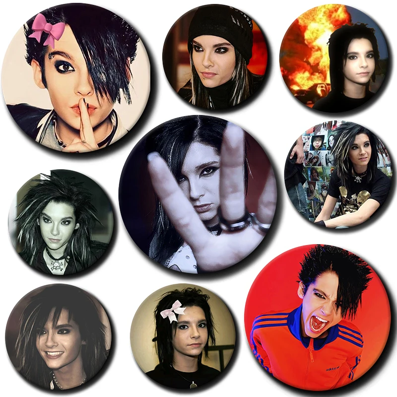 58mm Rock Band Round Lapel Pins Music Singer Beautiful Brooches T-Tokio Hotel Bill Kaulitz Badge Fan Collection Accessorie Gift