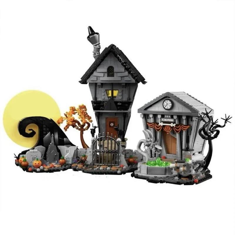 21351 Nightmare Before Christmas House Building Blocks Set Ghost Skeleton Hut DIY Bricks Toys Children Christmas Gift