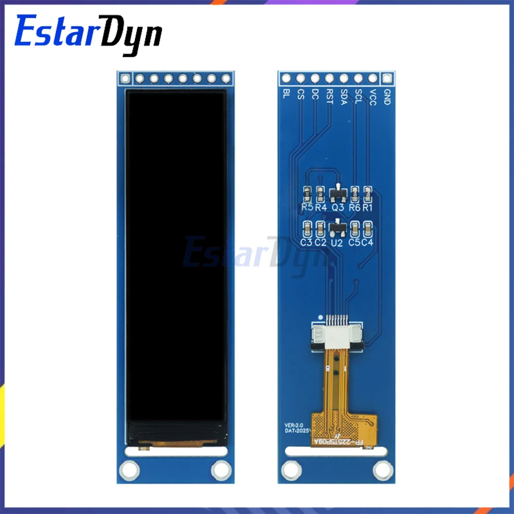 Estardyn 2.25-inch TFT LCD ST7789 small screen 76*284 module LCD full view SPI color screen