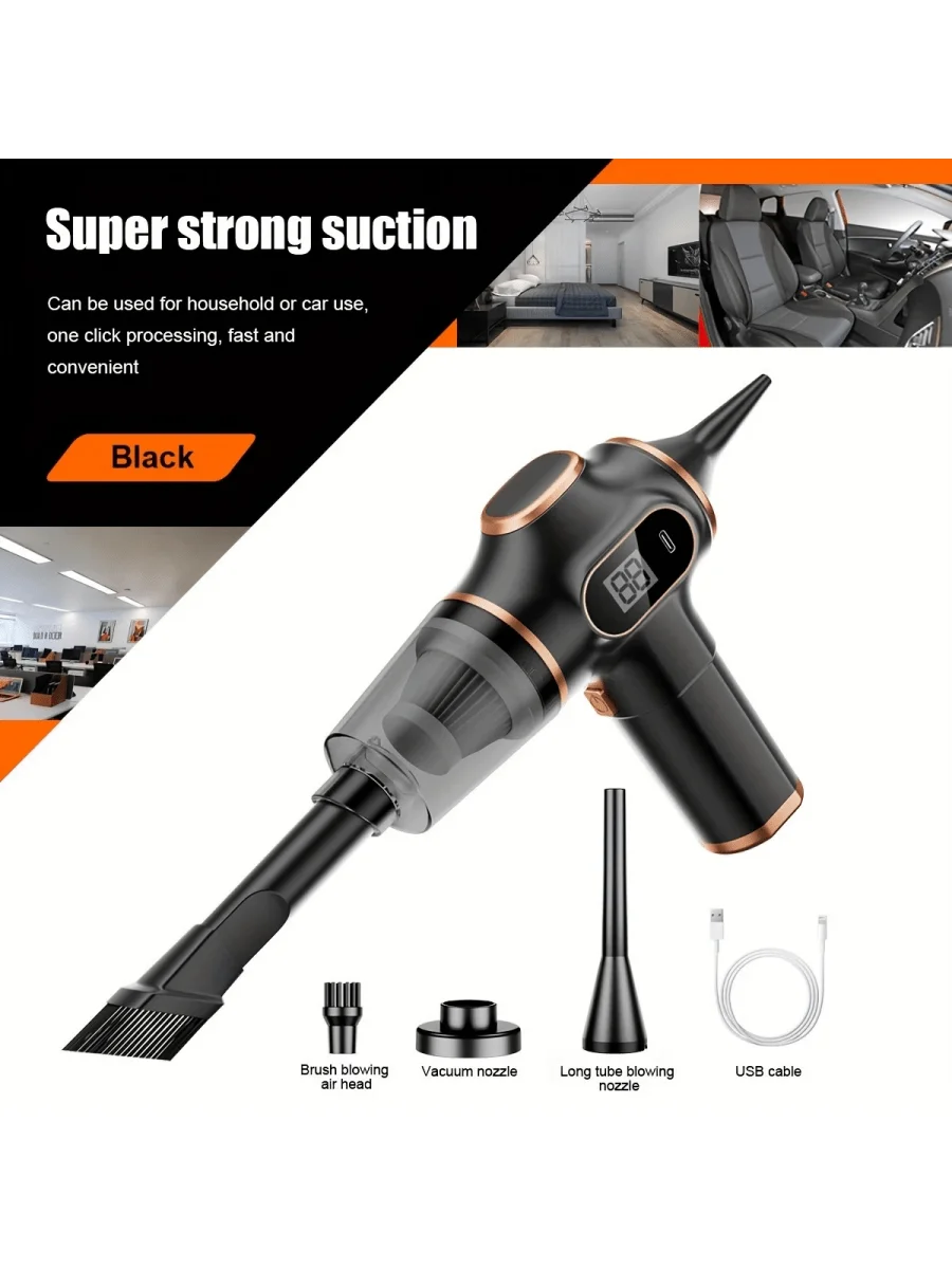 

Upgraded Wireless Vacuum Cleaner, 2-in-1 Suction & Blowing, Powerful Suction, 1500mAh Large Capacity Battery, USB Rechargeable