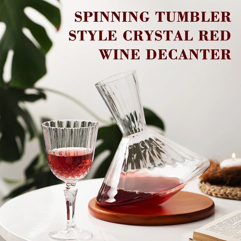 Imagem -02 - Decantador de Vinho Tinto Estilo Spinning Tumbler Criativo Soprado à Mão Cristal sem Chumbo Presente para Vinho Tinto Garrafa 33.8 Fl.oz