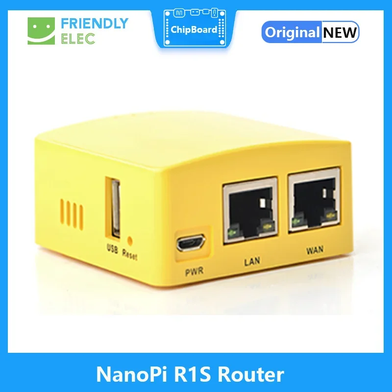 Freundlicher kleiner NanoPi R1S-Router, All-in-One H3-Dual-Gigabit-Ethernet-Port 512 MB Speicher OpenWRT, einfach zu transportieren