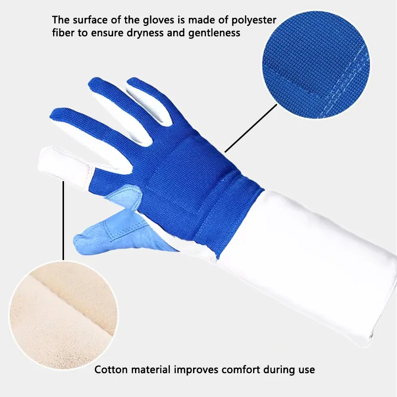 Professional Fencing Gloves Adult Kid Non-slip Gloves Foil Epee Training Gloves Hand Protection Competition Equipment Washable